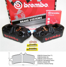 Brembo Radial M4 Monoblock Bremszangen Black original Brembo, 100 mm Kit li/r