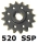 Ritzel Supersport 520T 14Z gelocht Yamaha R6 99-17 / Suzuki GSX-R 750 00-13 / GSX-R 1000 01-08 14