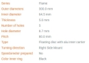 Motomaster Flame Floated Bremsscheibe KTM 990 Duke 24- vorne rechts