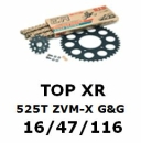 Kettenkit "TOPXR" 525 ZVM-X G&G  Triumph Street Triple 07- incl. R-Modell (Teilung und Übersetzung wie original)