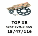 Kettenkit "TOPXR" 525 ZVM-X S&S  Triumph Daytona 675 13- incl. R-Modell (Teilung und Übersetzung wie original)