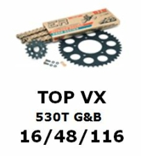 Kettenkit "TOP" 530 VX G&B  Yamaha R6 99-02 (Orig. Übersetzung jedoch mit 530er Teilung)