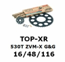 Kettenkit "TopXR" 530 ZVM-X G&G  Yamaha R6 99-02 (Orig. Übersetzung jedoch mit 530er Teilung)