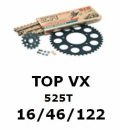 Kettenkit "TOP" 525 VX  Yamaha FZ8 10-  (Teilung und Übersetzung wie original)