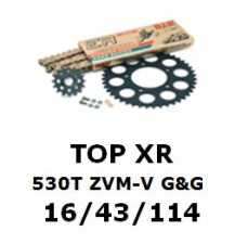 Kettenkit "TopXR" 530 ZVM-X G&G  Yamaha YZF-R1 98-03 (Teilung und Übersetzung wie original)