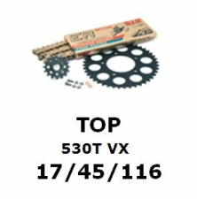Kettenkit "TOP" 530 VX  Yamaha YZF-R1 04-05 (Teilung und Übersetzung wie original)