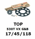 Kettenkit "TOP" 530 VX G&B  Yamaha YZF-R1 06-08  (Teilung und Übersetzung wie original)