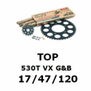 Kettenkit "TOP" 530 VX G&B  Yamaha YZF-R1 09-14   (Teilung und Übersetzung wie original)