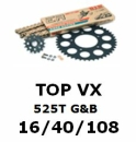 Kettenkit "TOP" 525 VX G&B Aprilia RSV4 R /  Factory 09- (Teilung und Übersetzung wie original)