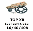 Kettenkit "TOPXR" 525 ZVM-X G&G  Aprilia RSV4 R / Factory 09- (Teilung und Übersetzung wie original)
