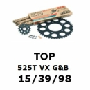 Kettenkit "TOP" 525 VX G&B  Ducati 848 08-  (Teilung und Übersetzung wie original)