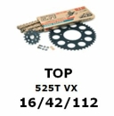 Kettenkit "TOP" 525 VX  Honda CBR 6000 RR 03-06 PC 37 (Teilung und Übersetzung wie original)