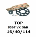 Kettenkit "TOP" 530 VX G&B  Honda CBR 1000 RR SC57 04-05  (Teilung und Übersetzung wie original)