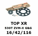 Kettenkit "TopXR" 530 ZVM-X G&G Honda CBR 1000 RR SC59 08- (Teilung und Übersetzung wie original)