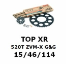 Kettenkit "TOPXR" 520 ZVM-X G&G Kawasaki ER-6 Versys 07- (Teilung und Übersetzung wie original)