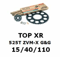 Kettenkit "TOPXR" 525 ZVM-X G&G Kawasaki Z1000 07-09  (Teilung und Übersetzung wie original)