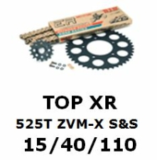 Kettenkit "TOPXR" 525 ZVM-X S&S Kawasaki Z1000 07-09  (Teilung und Übersetzung wie original)