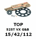 Kettenkit "TOP" 525 VX G&B  Kawasaki Z1000 10- (Teilung und Übersetzung wie original)