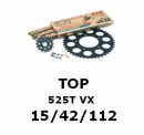 Kettenkit "TOP" 525 VX  Kawasaki Z1000 10-  (Teilung und Übersetzung wie original)