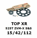 Kettenkit "TOPXR" 525 ZVM-X S&S Kawasaki Z1000 10-  (Teilung und Übersetzung wie original)