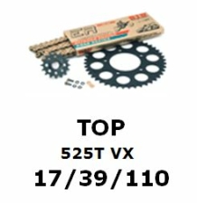 Kettenkit "TOP" 525 VX  Kawasaki ZX-10R 04-05  (Teilung und Übersetzung wie original)