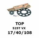 Kettenkit "TOP" 525 VX Kawasaki ZX-10R 06-07  (Teilung und Übersetzung wie original)
