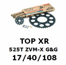 Kettenkit "TOPXR" 525 ZVM-X G&G Kawasaki ZX-10R 06-07  (Teilung und Übersetzung wie original)