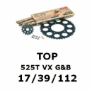 Kettenkit "TOP" 525 VX G&B  Kawasaki ZX-10R 11-  (Teilung und Übersetzung wie original)