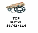 Kettenkit "TOP" 525 VX  Suzuki GSX-R 600 K6-L0  (Teilung und Übersetzung wie original)
