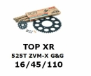 Kettenkit "TOPXR" 525 ZVM-X G&G Suzuki GSX-R 600 K1-K5  (Teilung und Übersetzung wie original)