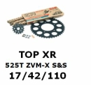Kettenkit "TOPXR" 525 ZVM-X S&S Suzuki GSX-R 750 K1-K3  (Teilung und Übersetzung wie original)