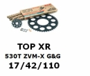 Kettenkit "TopXR" 530 ZVM-X G&G Suzuki GSX-R 1000 K1-K6 (Teilung und Übersetzung wie original)