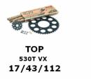 Kettenkit "TOP" 530 VX  Suzuki GSX-R 1000 K7-K8 (Teilung und Übersetzung wie original)