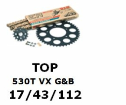 Kettenkit "TOP" 530 VX G&B  Suzuki GSX-R 1000 K7-K8  (Teilung und Übersetzung wie original)