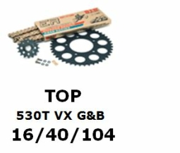 Kettenkit "TOP" 530 VX G&B  Honda VTR 1000 SP1 00-01  (Teilung und Übersetzung wie original)