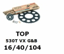 Kettenkit "TOP" 530 VX G&B  Honda VTR 1000 SP1 00-01  (Teilung und Übersetzung wie original)