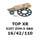 Kettenkit "TOPXR" 525 ZVM-X G&G  Aprilia Tuono V4 R 11- (Teilung und Übersetzung wie original)