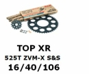 Kettenkit "TOPXR" 525 ZVM-X S&S  Aprilia RSV 1000 Tuono 06-  (Teilung und Übersetzung wie original)