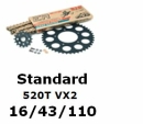 Kettenkit "TOP" 520 VX2  Kawasaki ZX-6R 636 13- (Teilung und Übersetzung wie original)