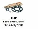 Kettenkit "TOPXR" 520 ZVM-X G&G Kawasaki ZX-6R 636 13- (Teilung und Übersetzung wie original)