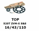 Kettenkit "TOPXR" 520 ZVM-X S&S Kawasaki ZX-6R 636 13- (Teilung und Übersetzung wie original)