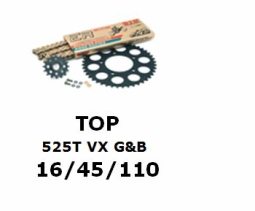 Kettenkit "TOP" 525 VX G&B  Yamaha MT-09 14- (Teilung und Übersetzung wie original)