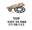 Kettenkit "TOP" 525 VX G&B  KTM Spuer Duke 1290 R 14-  (Teilung und Übersetzung wie original)